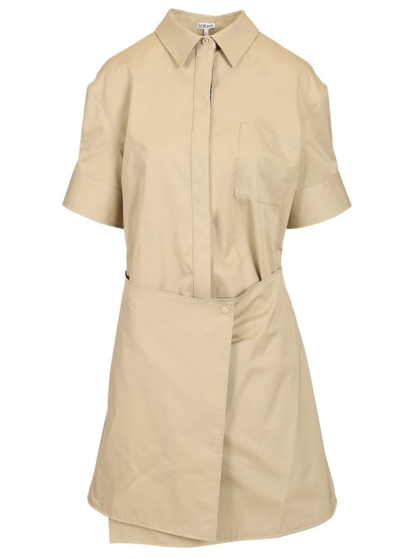 Cotton And Silk Dress Dresses Beige