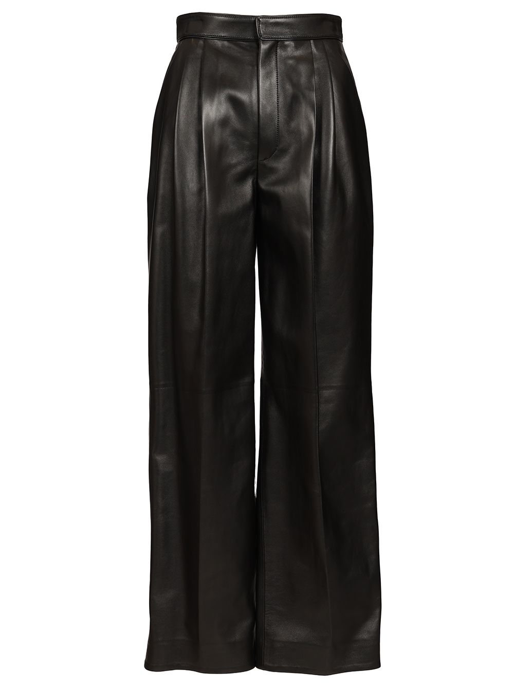 Bottega Veneta Soft Semi Shiny Nappa Leather Trousers - Black | a37e2c560d10d2307aa2b3360351b49d91981562