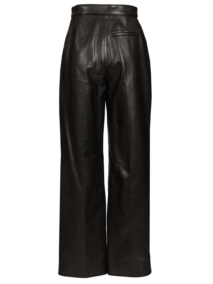 Bottega Veneta Soft Semi Shiny Nappa Leather Trousers - Black | be47ce40b4cc336153c5fe09163113745f7f0da7