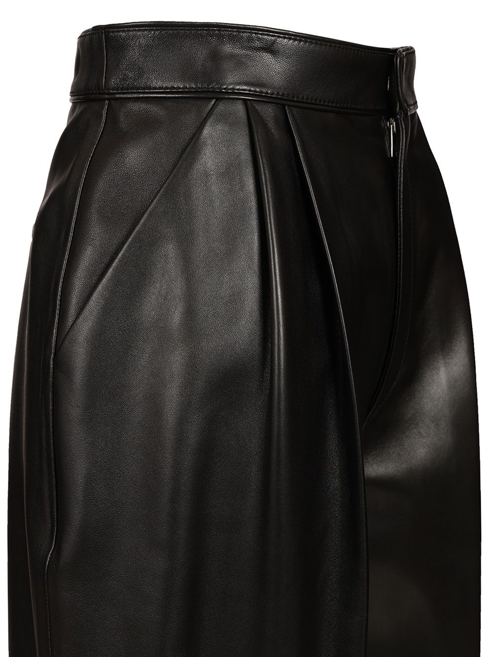 Bottega Veneta Soft Semi Shiny Nappa Leather Trousers - Black | 4f425b455f59ed6067b4c75c5a06902e38dcbdeb