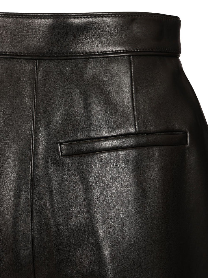 Bottega Veneta Soft Semi Shiny Nappa Leather Trousers - Black | d82f2a383e768bc7099e6ed998826109fd50cea7