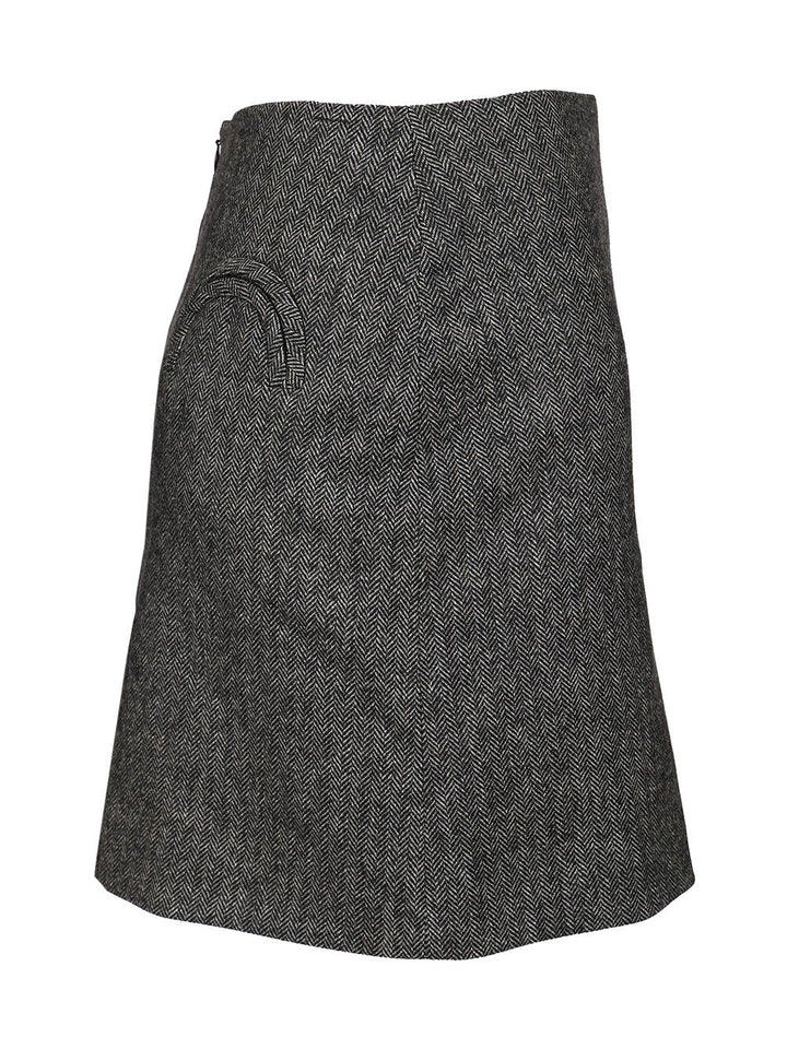 Blazé Milano J Line Coci Mini Skirt Wool Skirts - Grey | 1076e97273de8c82559bd4b5abf88f4a12b30943