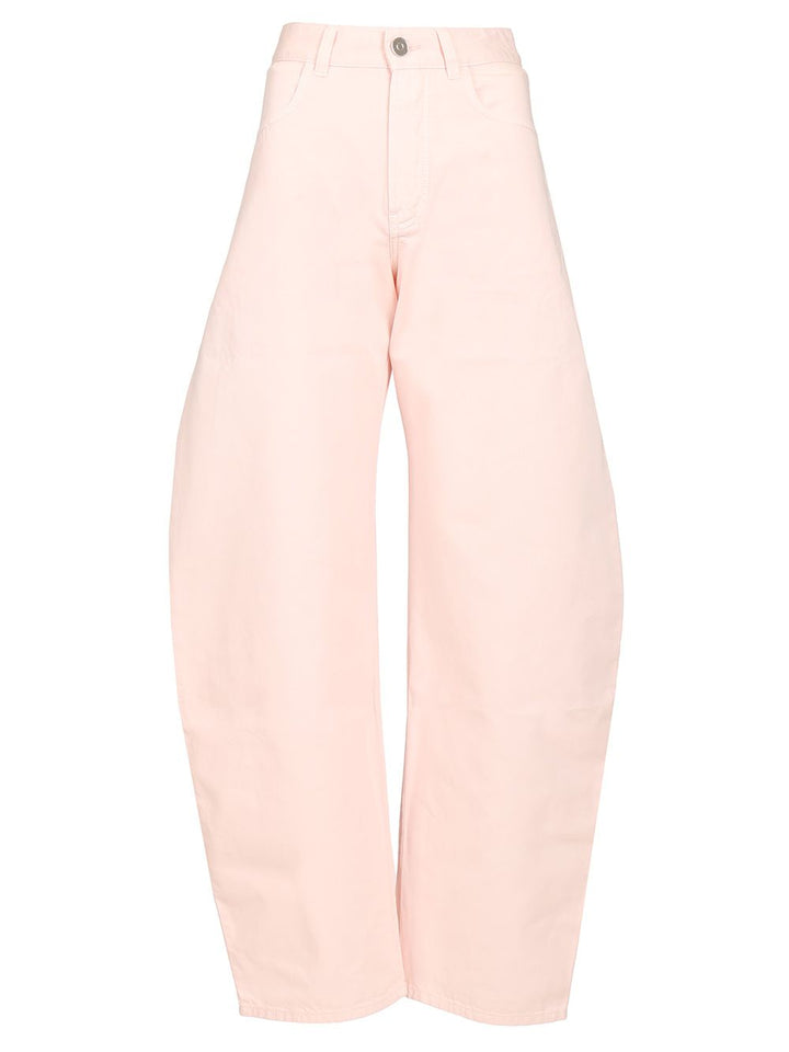 AlaÏA Curved Dyed Denim Jeans - Rose | 6a1efcc95c780486e79d089fe0db47e87576a9e1