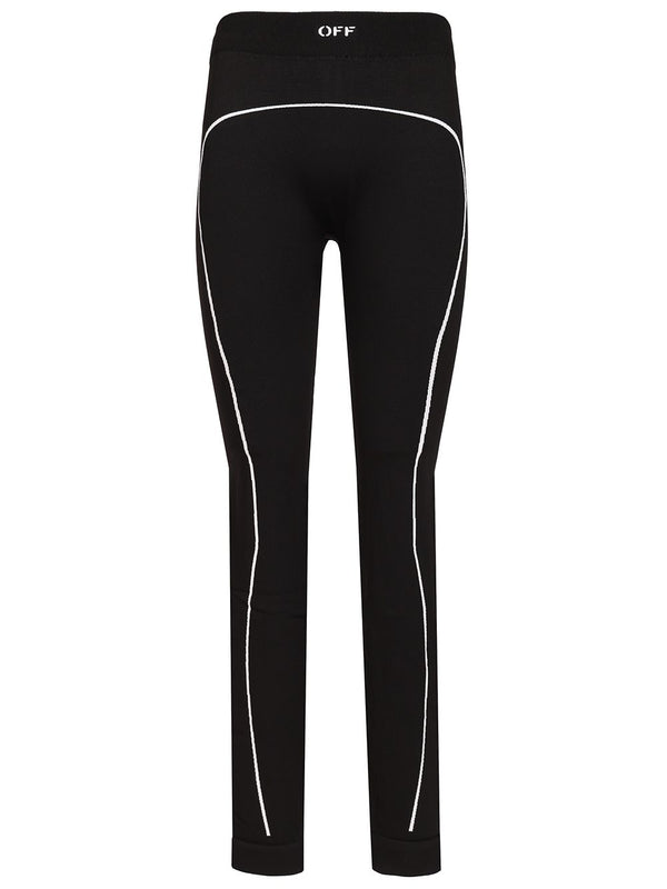 Off Stamp Seamless Leggings Trousers Black