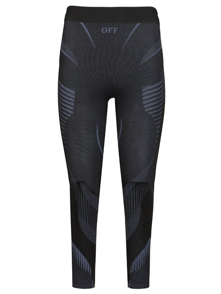 Off-White Racing Seamless Leggings Trousers - Black | fe90409eeb08a35064a8dc8dfda02e4e0df34501