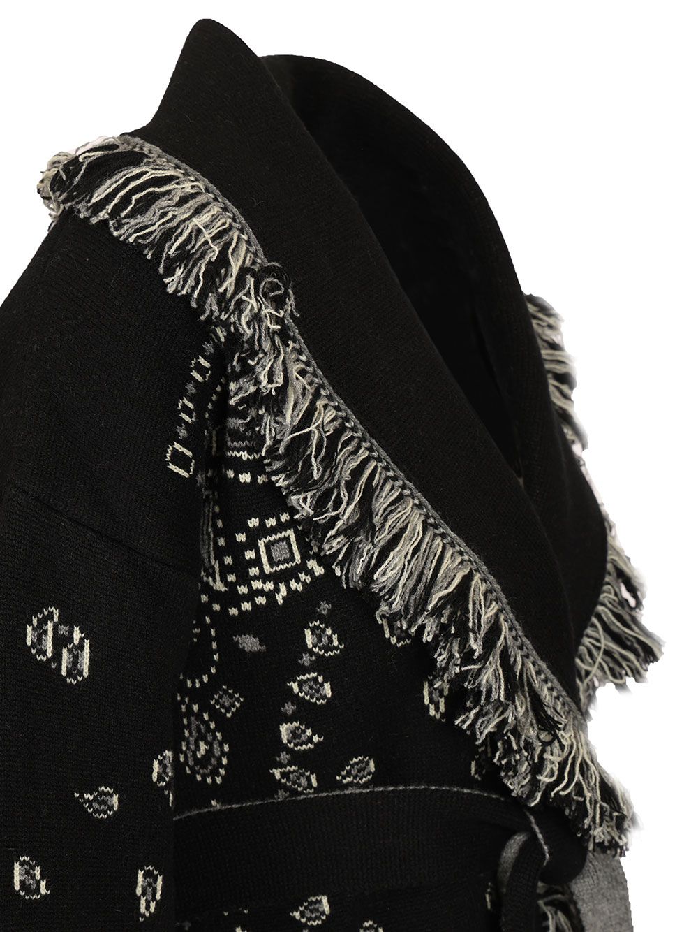 Alanui Cashmere Bandana Cardigan Knitwear - Black | 8bdeadcacbe9b602f4fa7b339cf741cba33f1c58