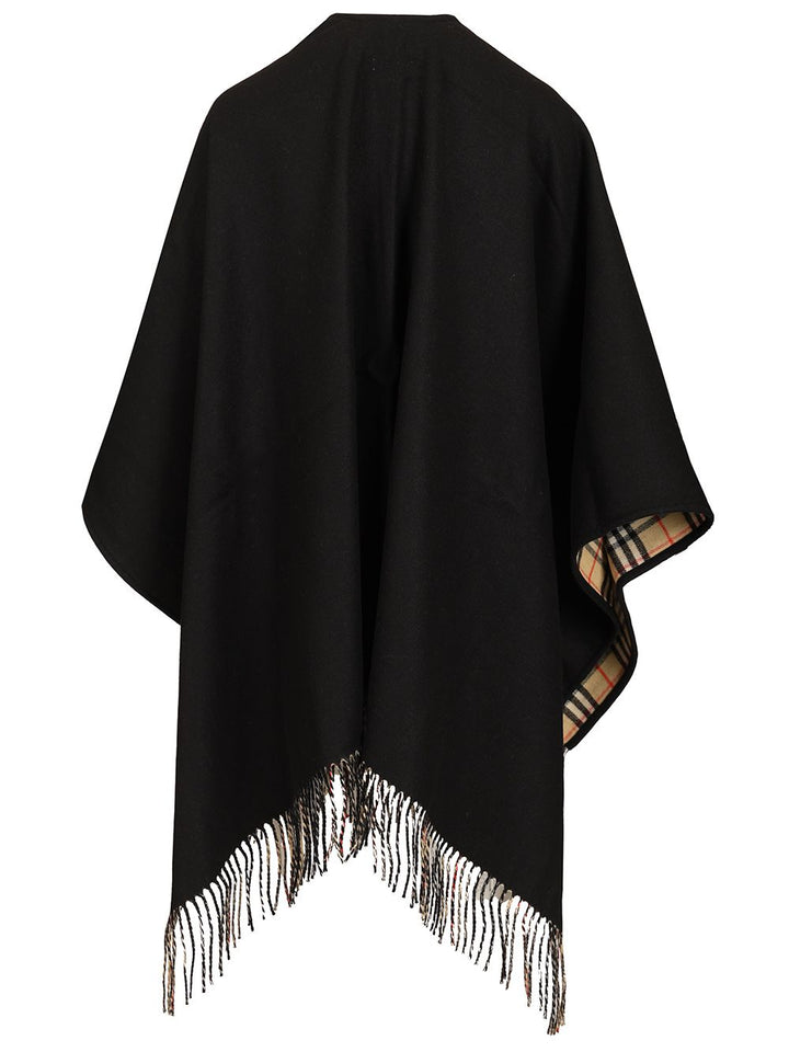 Burberry Reversible Cape Jackets - Black | 446a787dc49cfade04071e3ccf9df3098bee8275