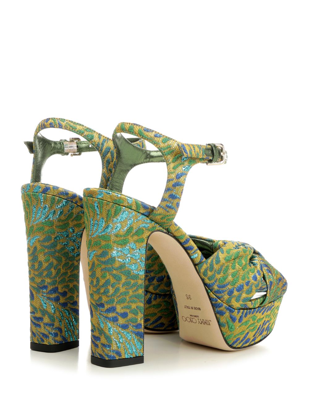 Jimmy Choo Heloise 120 Sandal Sandals - Green | e7adec0fdbfc7fc44aeec596b266ccf58e970c31