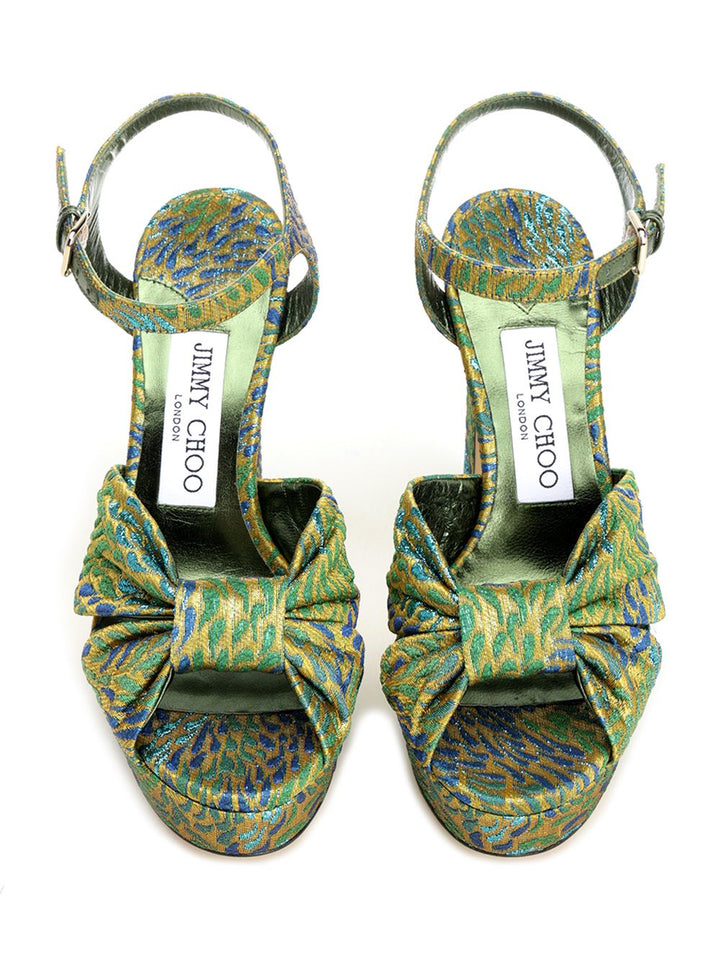 Jimmy Choo Heloise 120 Sandal Sandals - Green | f29c75e0be5f5d9e17378f55b4cf1ad0adef4548