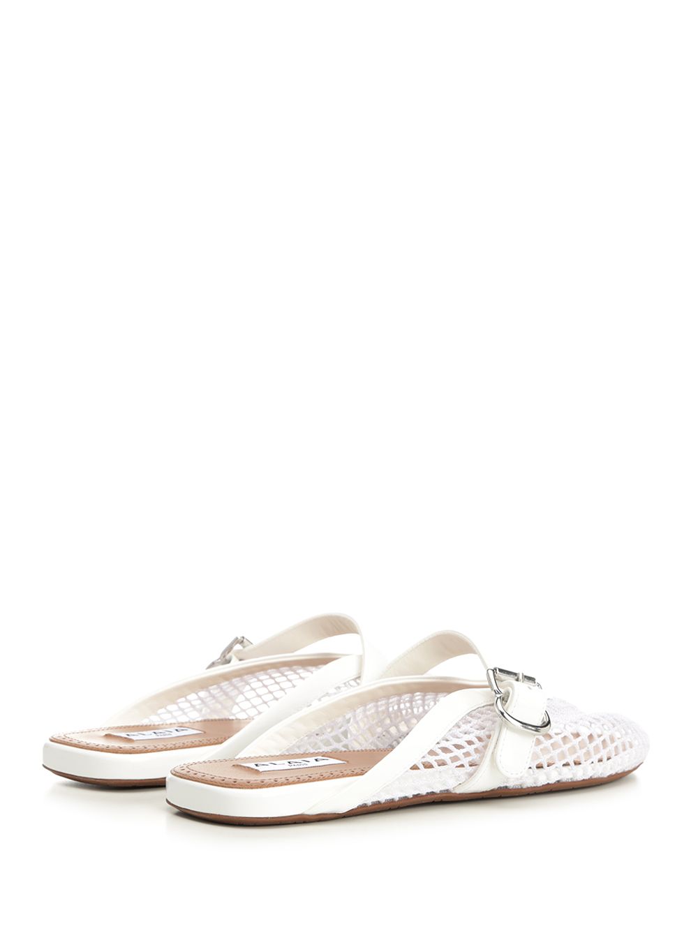 AlaÏA Flat Mesh Mule Scarpe basse - White | 000948f3aa77956bb697e641e723a32476cf406f
