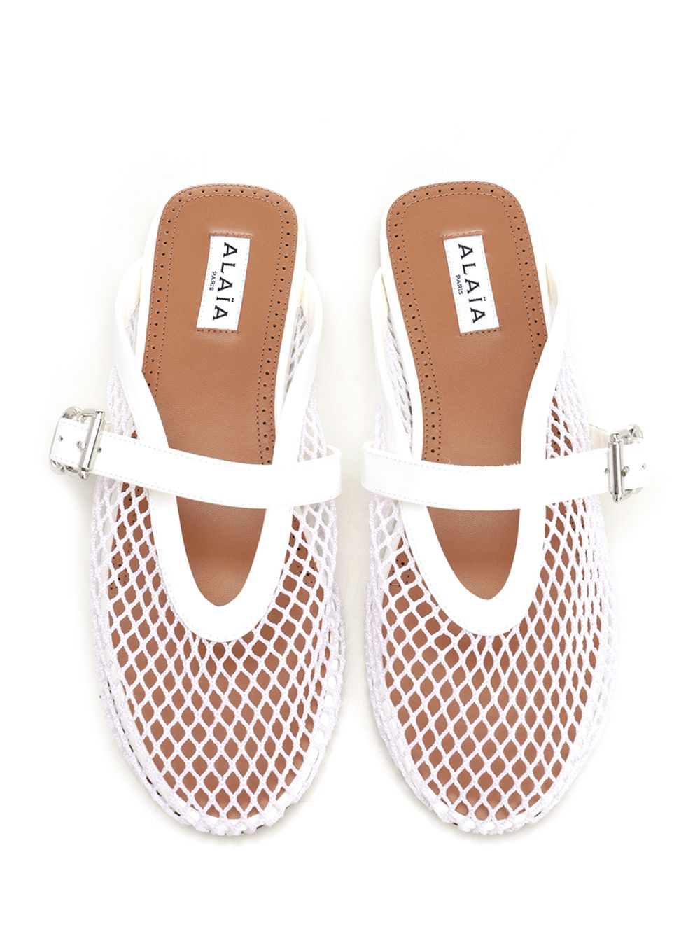 AlaÏA Flat Mesh Mule Scarpe basse - White | d0f1621b98d49b1c2c790858b451188539483451