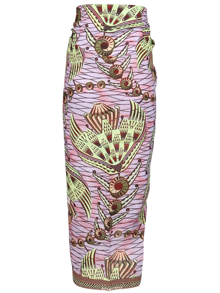 Vlisco Dialogues Sarong Skirt With Strange Flower Print Skirts - Multicolor | 0e72efff9ee41cdaed9fa1351ef77a87a208af74