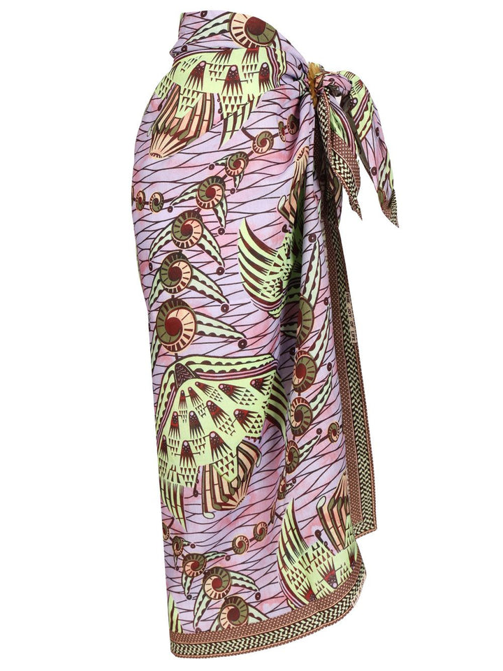 Vlisco Dialogues Sarong Skirt With Strange Flower Print Skirts - Multicolor | b9467436b960ebd6737e6430111efb5838fe2169