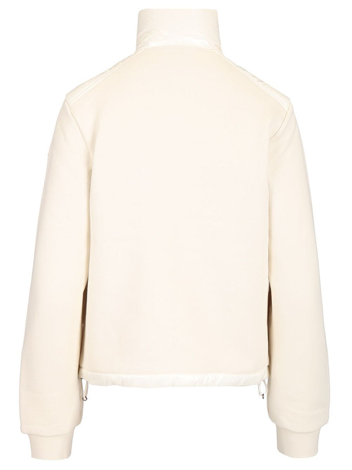 Moncler Zip-Up Sweatshirt Knitwear - White | ea48d1f64e9a34b51228a15aed1da40d4469498b