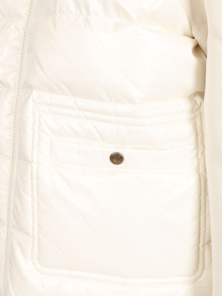 Moncler Zip-Up Sweatshirt Knitwear - White | 4197d6e5ace5d1fc959567c6c547b2c3bb9eaa4b