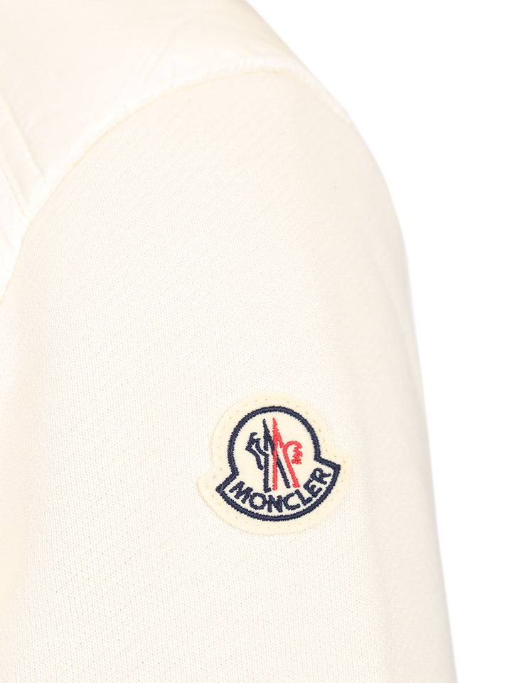 Moncler Zip-Up Sweatshirt Knitwear - White | 94fba929a0a85531fe2acbb557ed367634defdc2