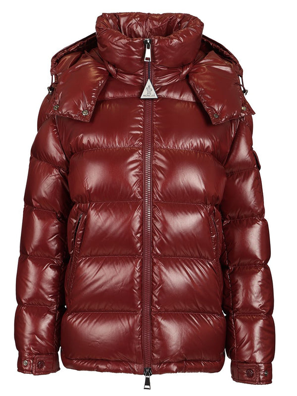 Maire Short Down Jacket With Hood Jackets Bordeaux