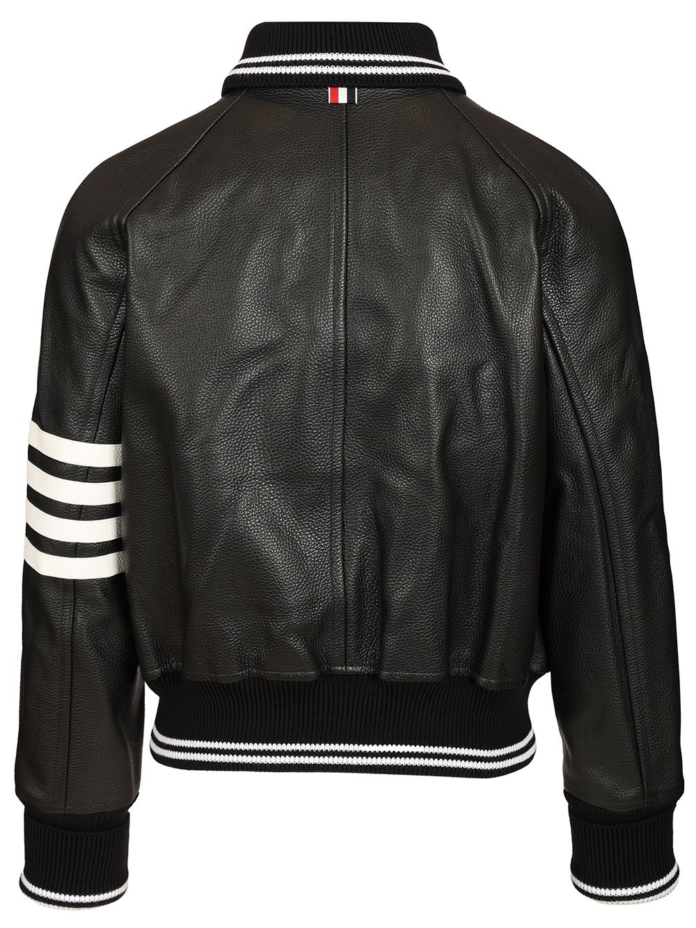 Thom Browne 4-Bar Leather Bomber Jacket Jackets - Black | 782d19f4cf3d17762ac7b4126919b39e4be5b080