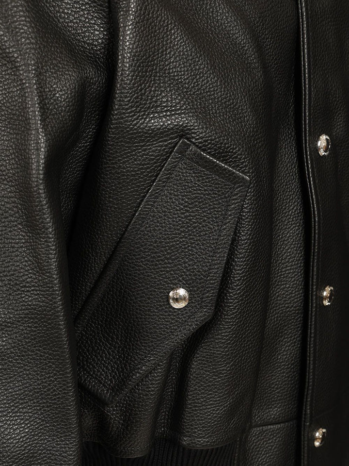 Thom Browne Raglan Sleeve Blouson Jacket (24) In Deerskin Printed Calf Leather Jackets - Black | 6128b1568053fdd04c643ada5a2dbbe606ba6ead