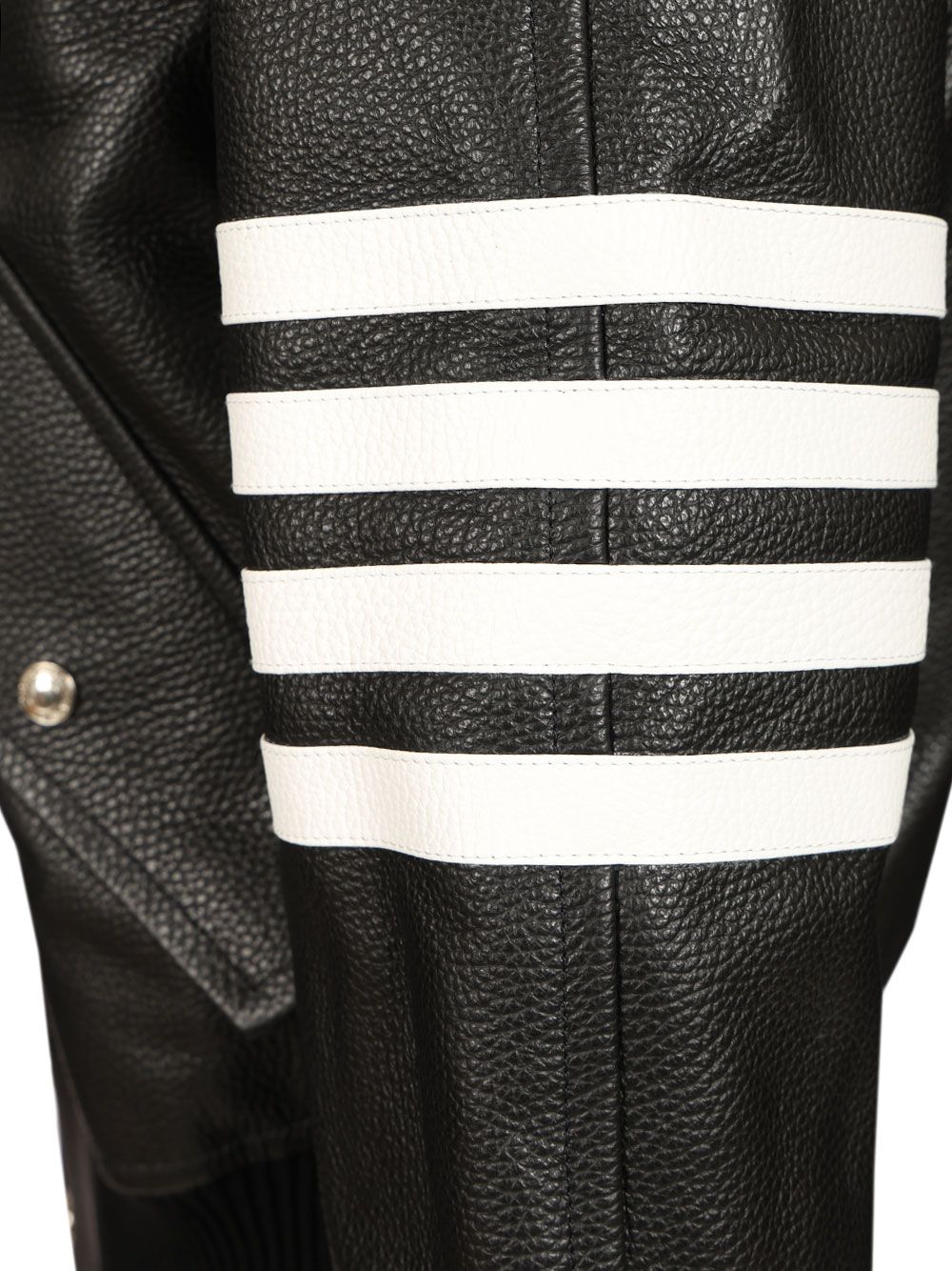 Thom Browne 4-Bar Leather Bomber Jacket Jackets - Black | 67c162915f6fc3a7540b56c065cf48842ba11a40