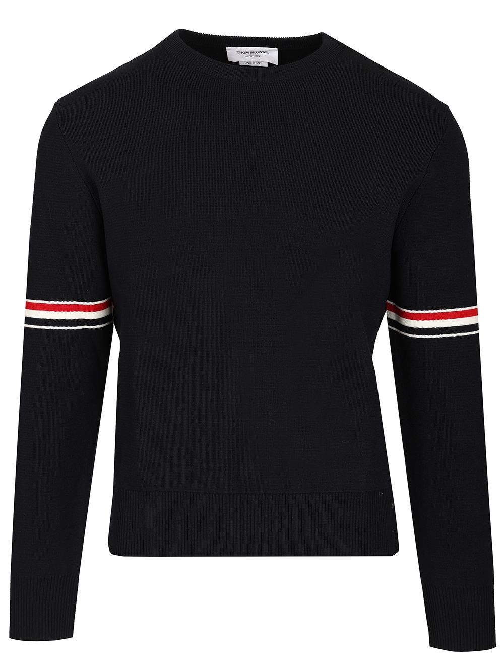 Thom Browne Milano Stitch Crew Neck Sweater Knitwear - Blue | 219fa9568eb3036686bcf03e37cab350f7455b70