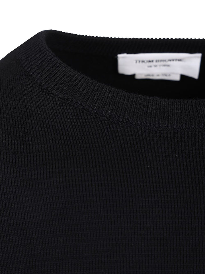 Thom Browne Milano Stitch Crew Neck Sweater Knitwear - Blue | ccd0153965a1fb78b4d31dfb13bd61cce506d8e2