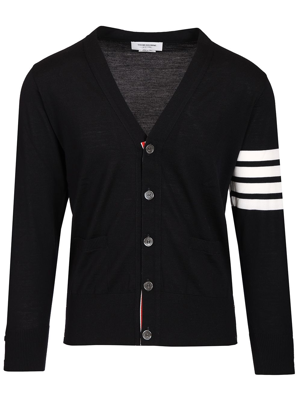 Thom Browne Classic 4-Barrelled Merino Wool Cardigan Knitwear - Blue | f348ba1a91994218e2673eee8a66833482d39c20