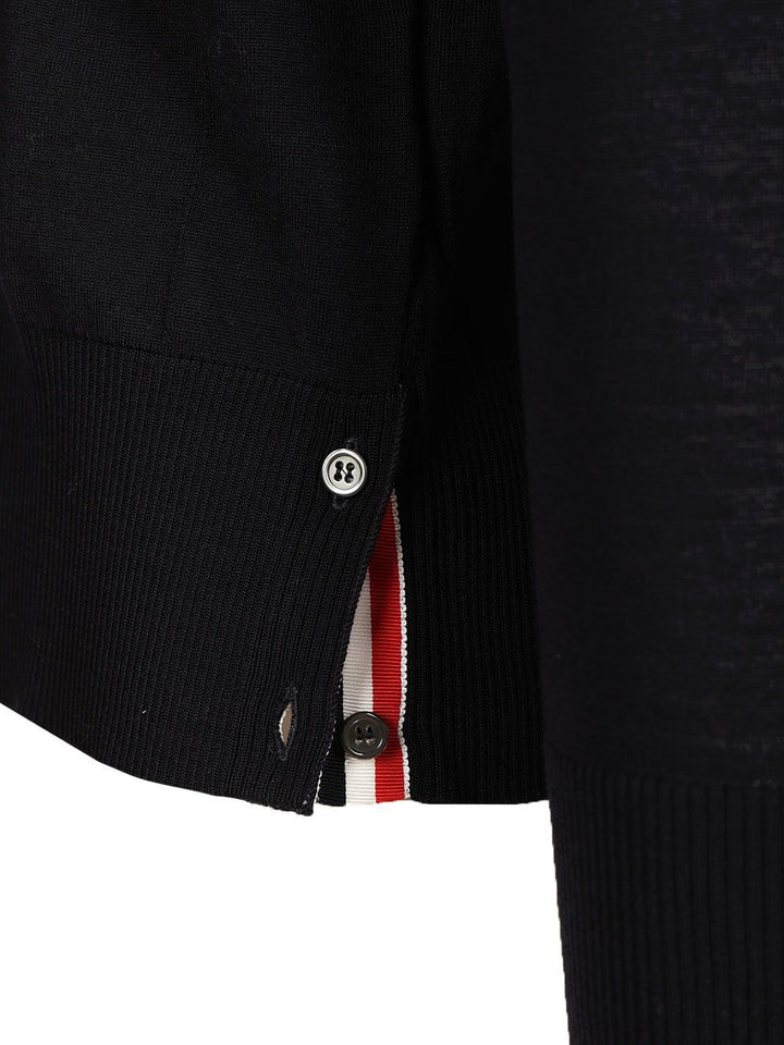 Thom Browne Classic 4-Barrelled Merino Wool Cardigan Knitwear - Blue | e0308de0756127822fbf20a1f529563c782c360c