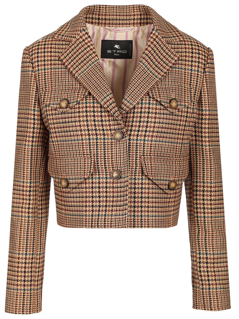 Etro Cropped Blazer Jackets - Multicolor | 49a88238f8ef2bb0ca2c521ff56c4a6729356249