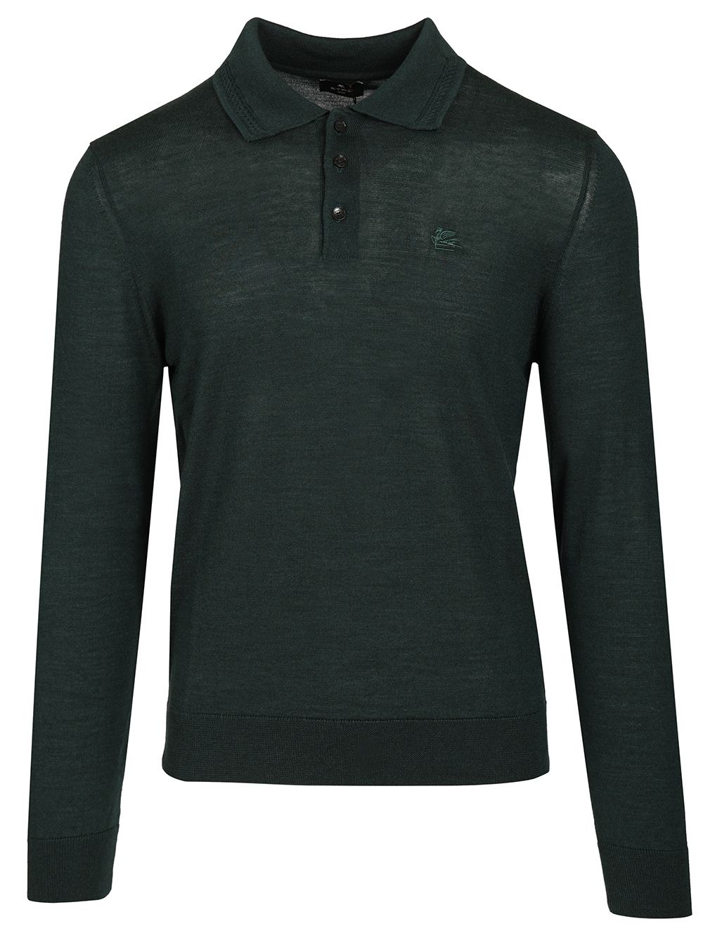 Etro Wool And Silk Polo Shirt Knitwear - Green | 1cbb0b81d3498429196dd06f38823e407e3d606e