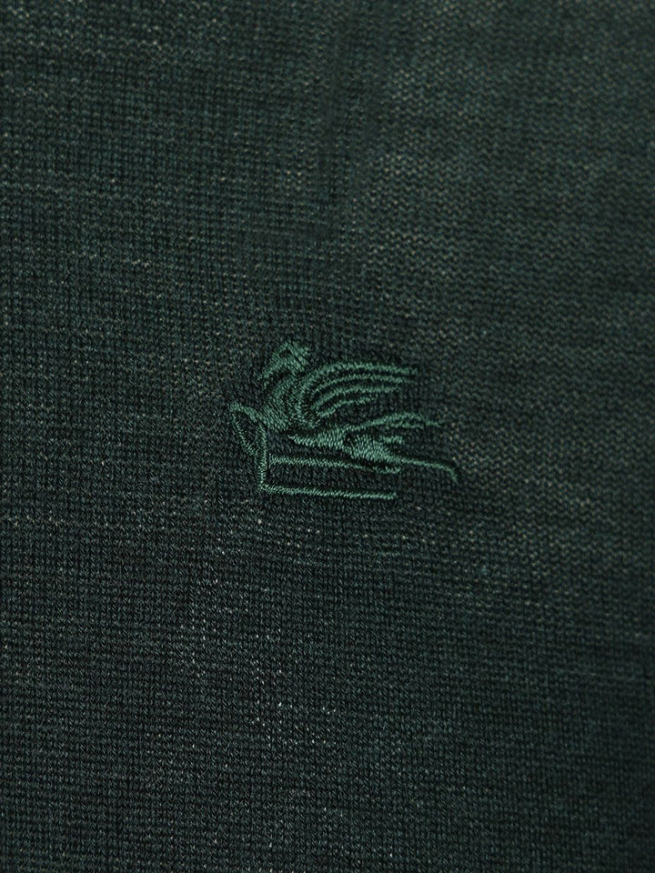 Etro Wool And Silk Polo Shirt Knitwear - Green | c7af55ca5392cc01e42fcc77a9214b05e069680c