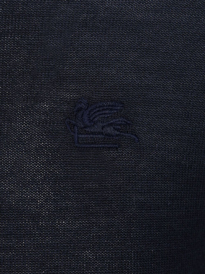 Etro Fuji Knitted Crewneck Wool Silk Knitwear - Blue | dab56ca7e8fa873e8fa424a0c701d22f5f573c62