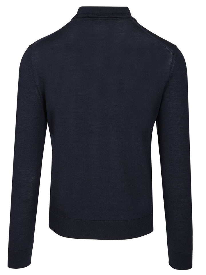 Etro Wool And Silk Polo Shirt Knitwear - Blue | 58f9c579d1e0761ed930a5e88347aa16256f7586