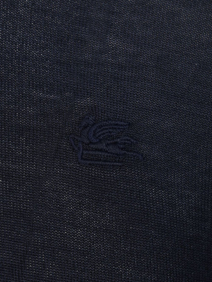 Etro Wool And Silk Polo Shirt Knitwear - Blue | 0e93db90bd6c1055bea574ff46cf07e2aa5f48e1