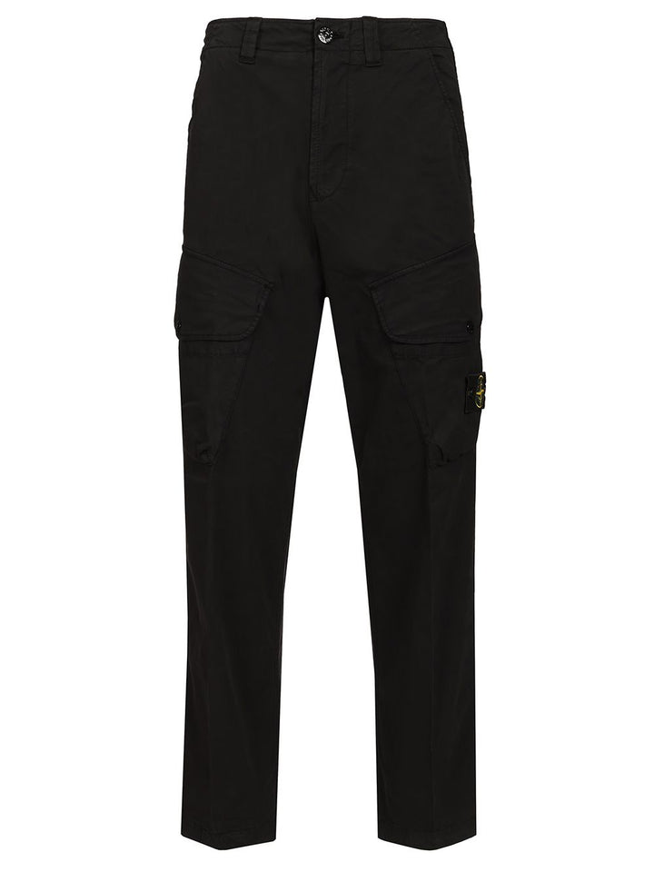 Stone Island Stretch Organic Cotton Twill, Garment Dyed Trousers - Black | cd447687a95f5473acdf3c7e7ff27d1d793b25dd