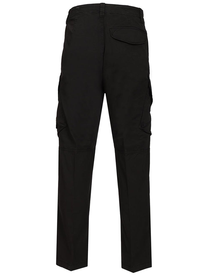 Stone Island Stretch Organic Cotton Twill, Garment Dyed Trousers - Black | 860b22ff34a97038b6975f50fd1dca8583a0f552