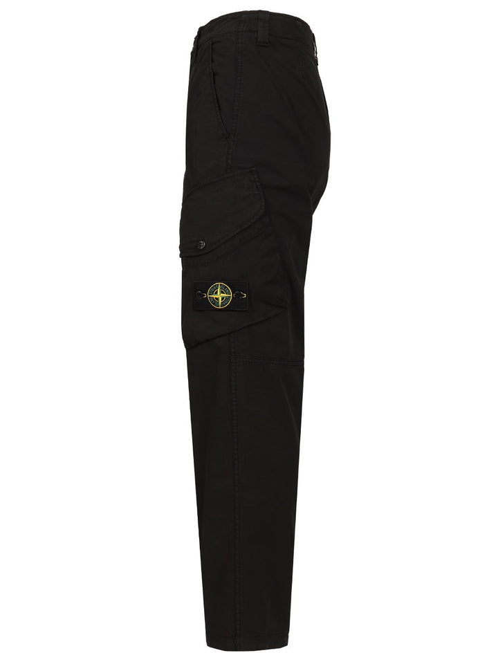 Stone Island Stretch Organic Cotton Twill, Garment Dyed Trousers - Black | 47dbfe5da49d27b0c646dfd09f779b6345cb047c
