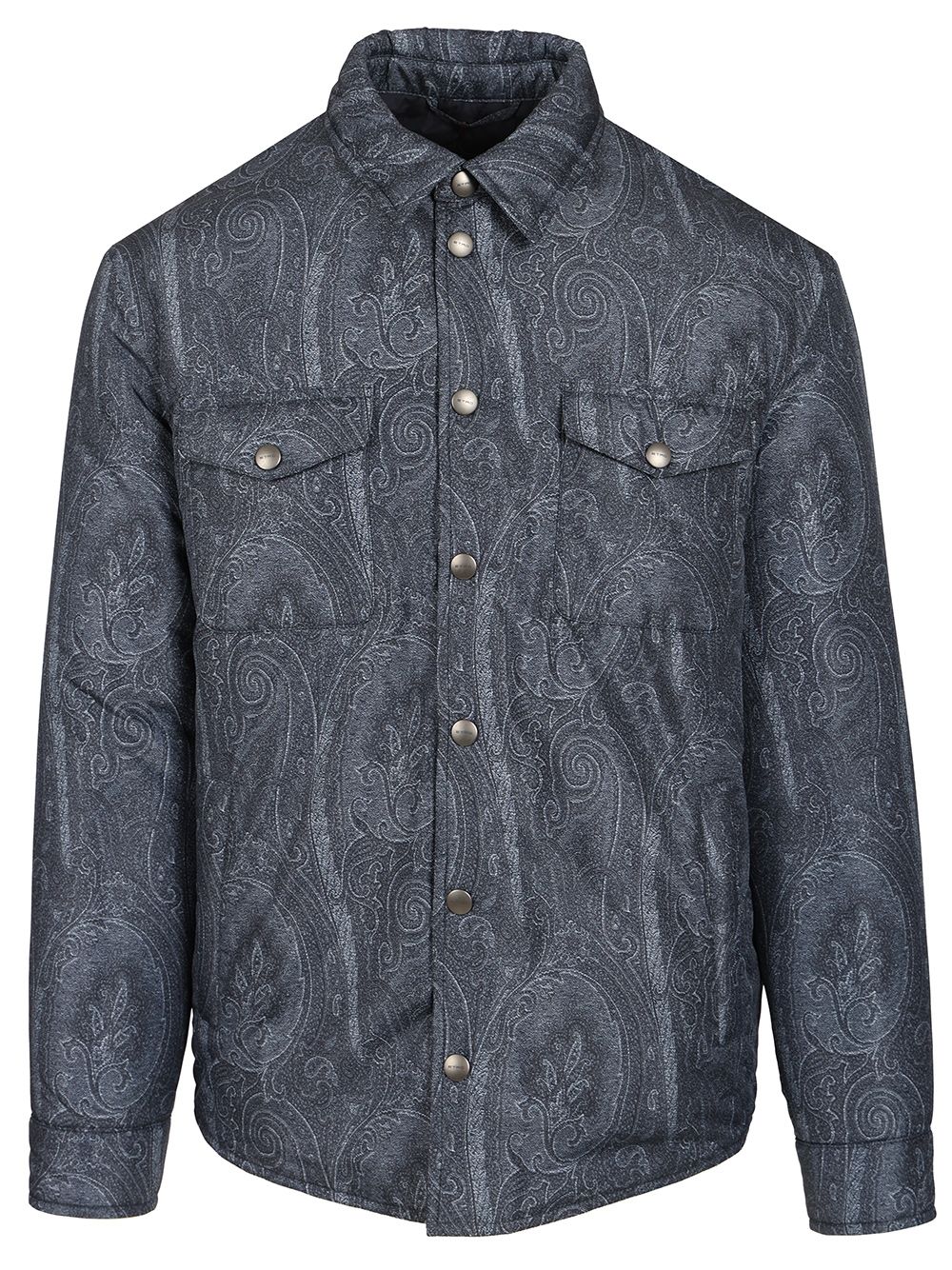 Etro Padded Paisely Overshirt Jackets - Blue | 17f98a62d888a8d9a0734b0ef5b43bbd397c246d