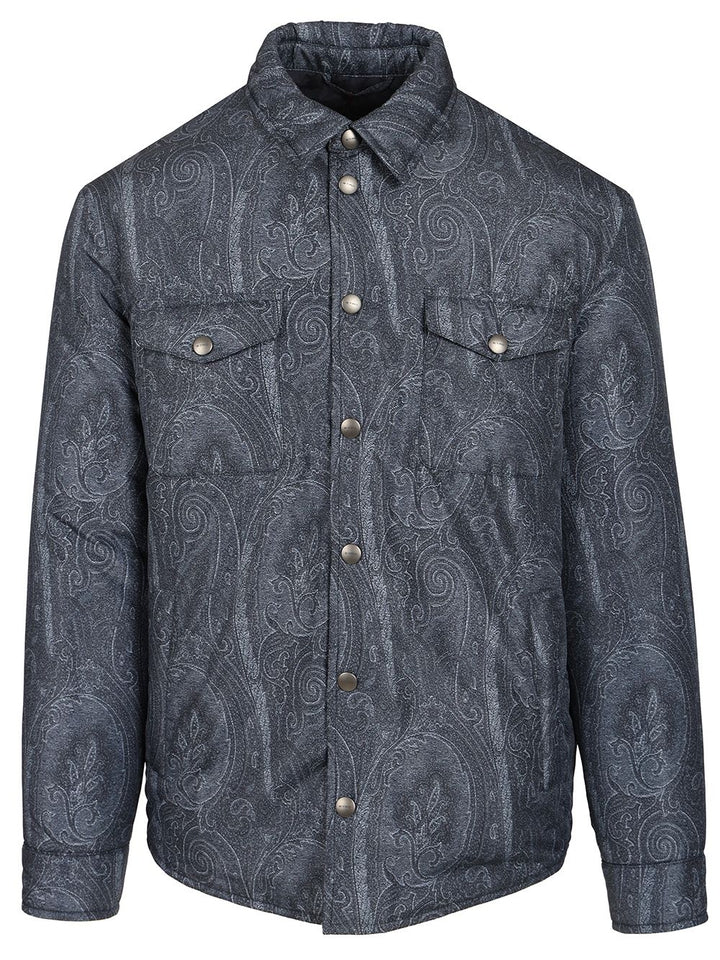 Etro Padded Paisely Overshirt Jackets - Blue | 17f98a62d888a8d9a0734b0ef5b43bbd397c246d