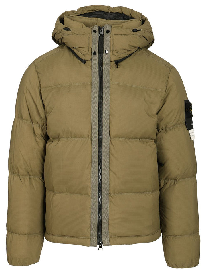 Stone Island Down Jacket In 6.6 Ripstop Nylon Cordura® Coats - Green | ef9fdf89ee3b1aaeecf15bf763169572f3beb484