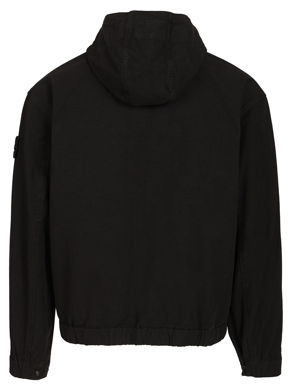 Stone Island Organic Cotton Ripstop Hooded Overshirt Sweatshirts - Black | 99d2dfe7c234d21c3d4a5e1a92b87757d4fd4eed