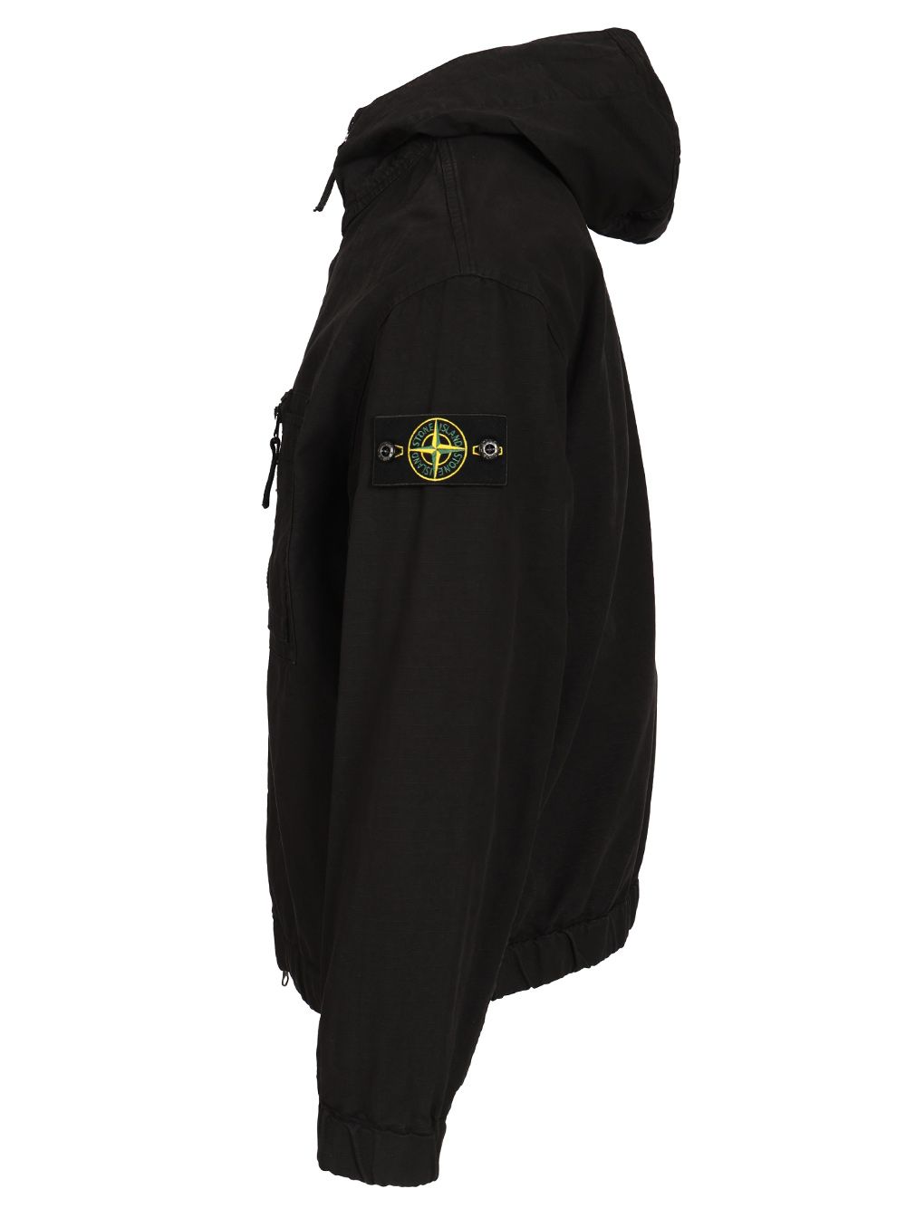 Stone Island Organic Cotton Ripstop Hooded Overshirt Sweatshirts - Black | 148f32cd6176360260ea409d5443e1c8cfe48d8a