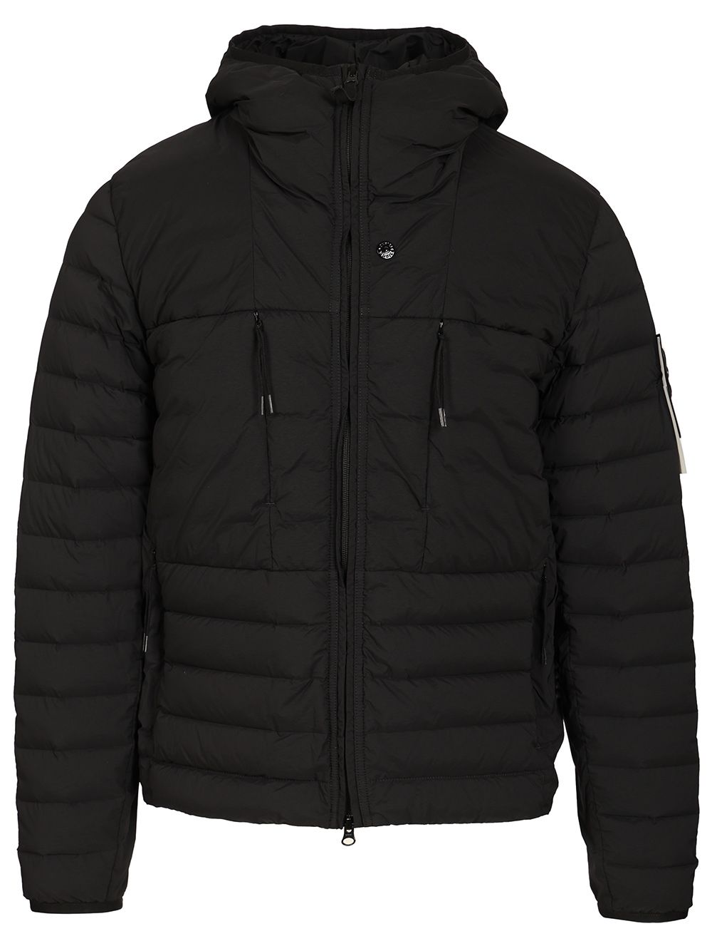 Stone Island Hooded Down Jacket In Stretch Fabric Coats - Black | 24ff901bb5eec6697a760529ed74262db10393e9