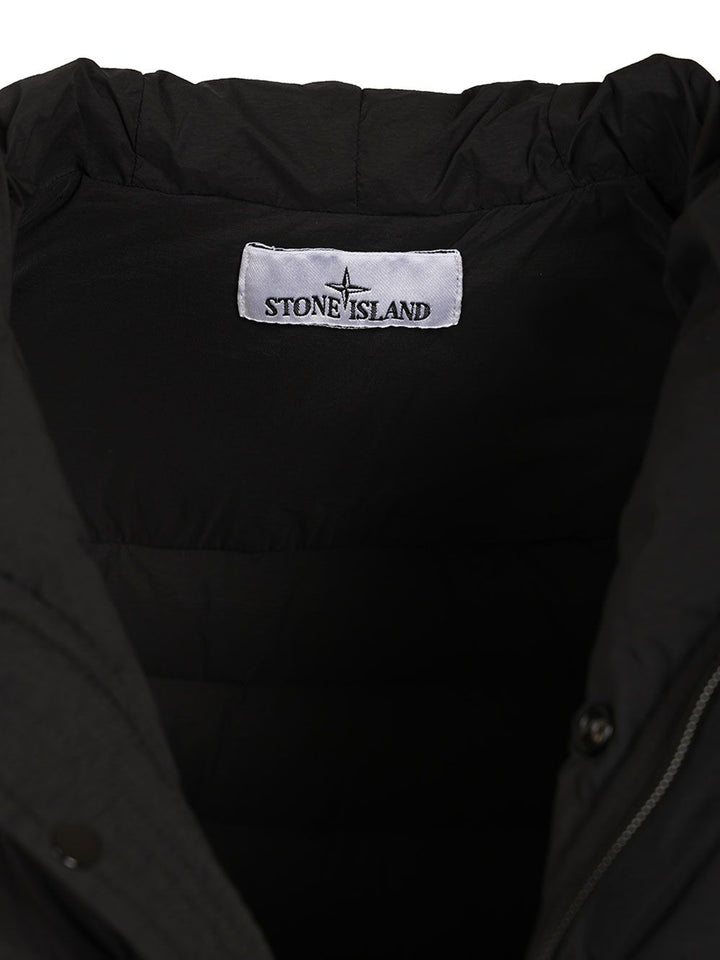 Stone Island Hooded Down Jacket In Stretch Fabric Coats - Black | 00bd61a290b70af0144047a34943b79df848bb1a