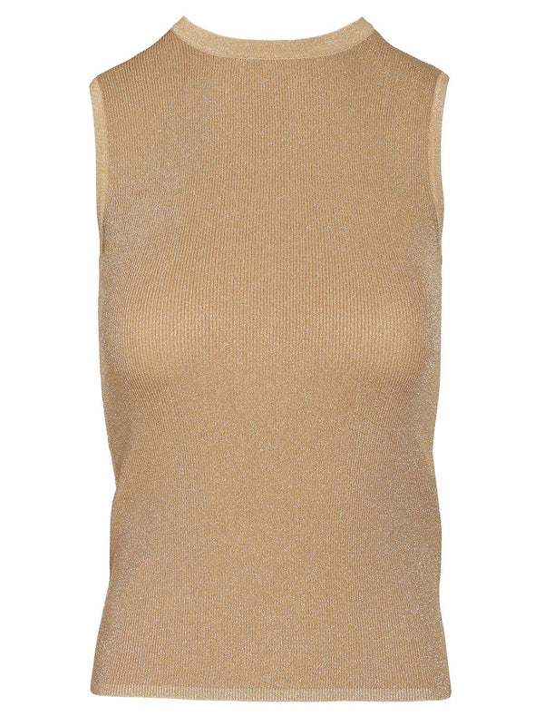Sante Ribbed Lurex Knit Top Tops Gold