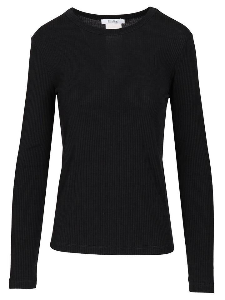 Max Mara Salmone Ribbed Knit Lyocell Seta Knitwear - Blue | a28df0a79c10a528292d64b0dc3ad87a41f292e8
