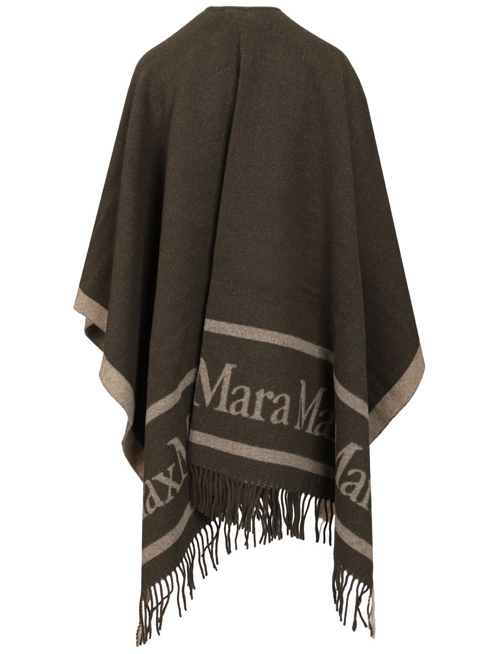 Max Mara Hilde Wool Jaquard Cape Max Mara Logo Jackets - Green | 75c36d6f58cf48e39a4c4baf8e7af69addb0e064