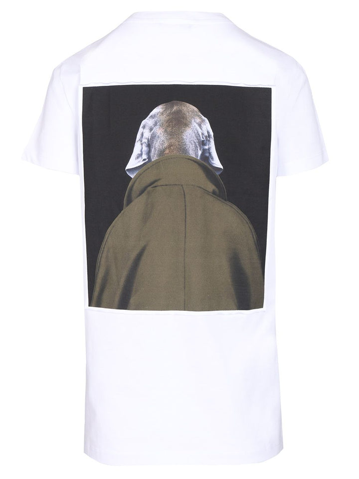 Max Mara Calca Tshirt Cotone Dog Print Khaki Coat T-Shirt - White | 59a37b46e5a0c3f95344ceb39ec74aae505da2a9