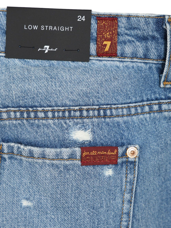 7 For All Mankind Low-Straight Jeans - Blue | fc947da02bec643e6060128d8070cc022161b151