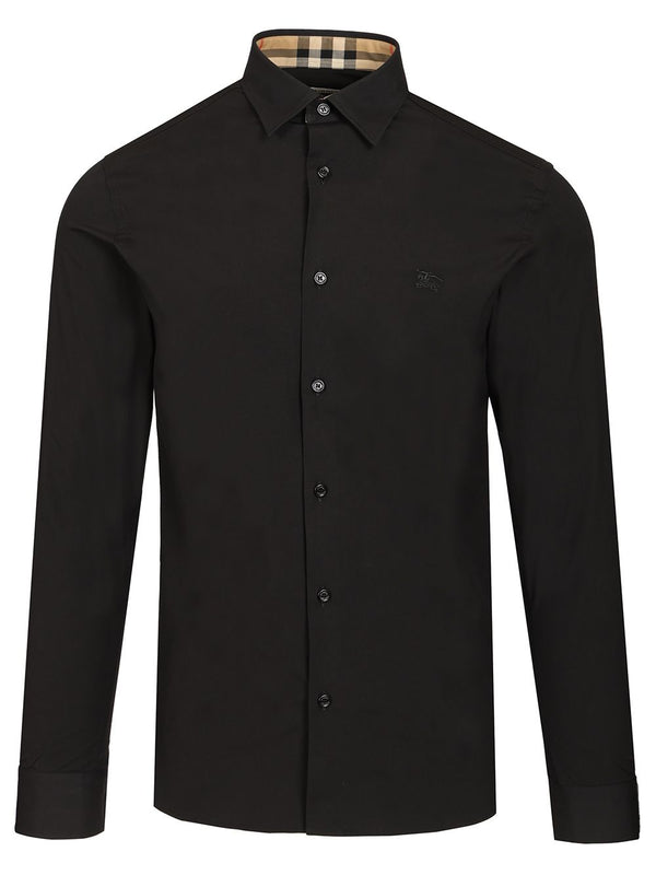 Slim Fit Shirt In Stretch Cotton Shirts Black